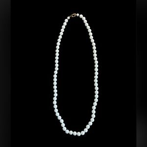 Vintage White Plastic Bead Necklace